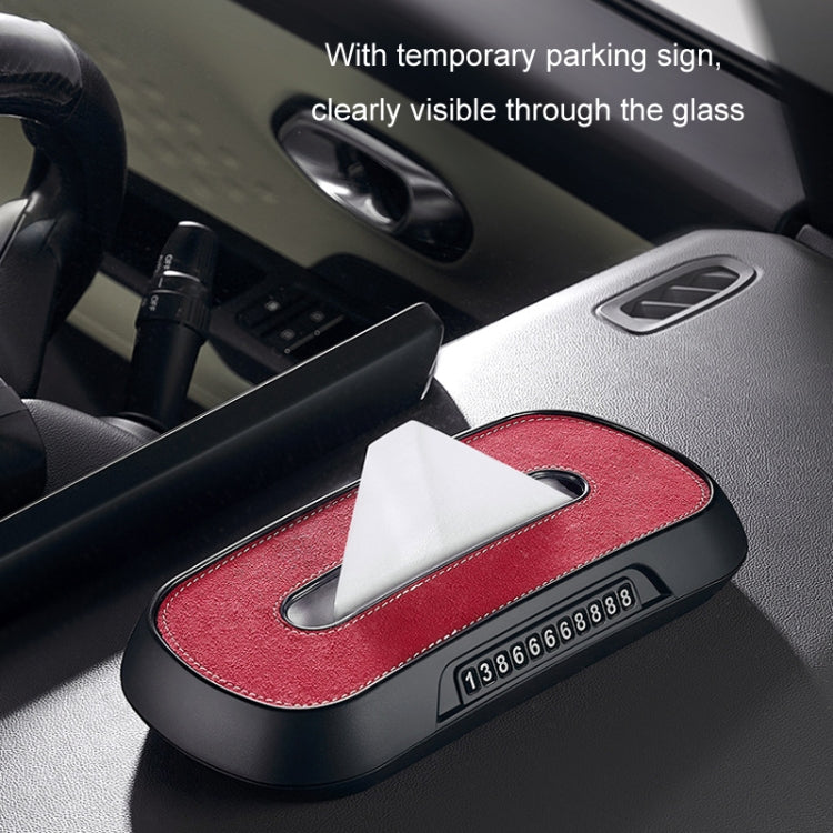 Car Sun Visor Hanging Sunroof Seat Back Tissue Box, Leather Black, Leather Beige, Leather Brown, Leather Red, Suede Dark Gray, Suede Beige, Suede Brown, Suede Red