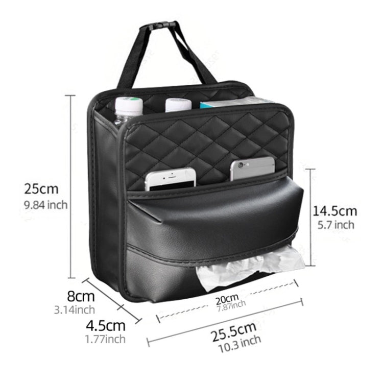 2 In 1 Car Seat Back Storage Hanging Tissue Bag, Standard, Enlarged