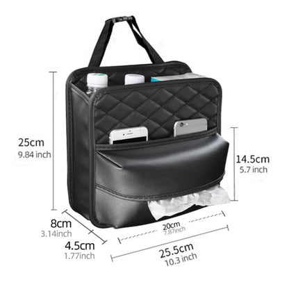 2 In 1 Car Seat Back Storage Hanging Tissue Bag, Standard, Enlarged