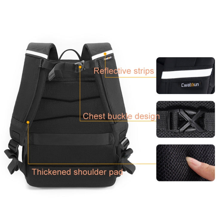 Cwatcun D132 DSLR Camera Backpack Hard-shell Crashproof Waterproof Decompression Shoulder Photo Bag, 1st Generation Large Black, 2nd Generation Large Black