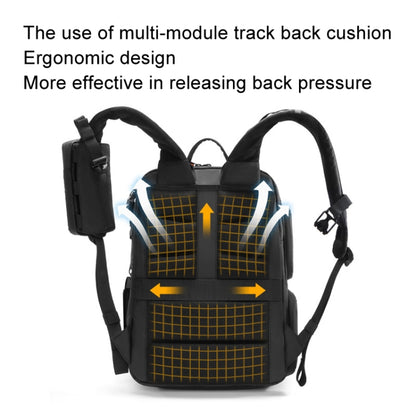Cwatcun D132 DSLR Camera Backpack Hard-shell Crashproof Waterproof Decompression Shoulder Photo Bag, 1st Generation Large Black, 2nd Generation Large Black