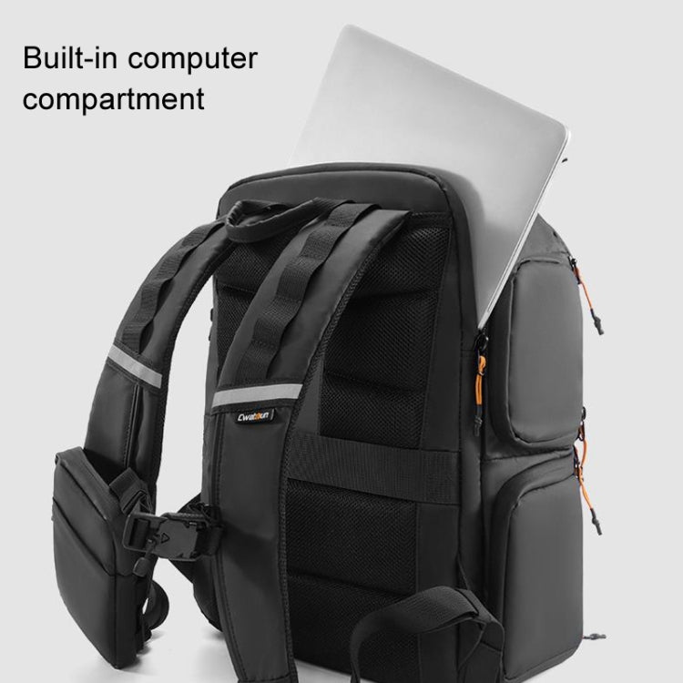 Cwatcun D132 DSLR Camera Backpack Hard-shell Crashproof Waterproof Decompression Shoulder Photo Bag, 1st Generation Large Black, 2nd Generation Large Black