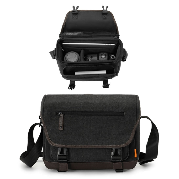 Cwatcun D142 Vintage Camera Bag Shoulder Messenger Bag Camera Digital Storage Bag, Small Black, Medium Black, Large Black
