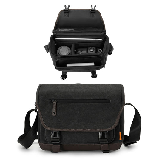 Cwatcun D142 Vintage Camera Bag Shoulder Messenger Bag Camera Digital Storage Bag, Small Black, Medium Black, Large Black