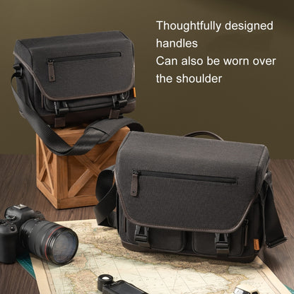 Cwatcun D142 Vintage Camera Bag Shoulder Messenger Bag Camera Digital Storage Bag, Small Black, Medium Black, Large Black