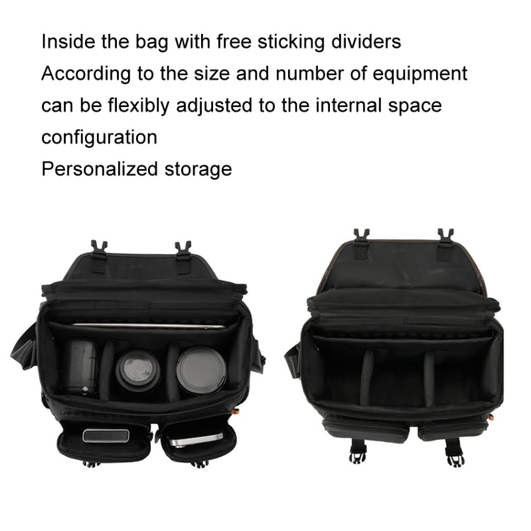 Cwatcun D142 Vintage Camera Bag Shoulder Messenger Bag Camera Digital Storage Bag, Small Black, Medium Black, Large Black