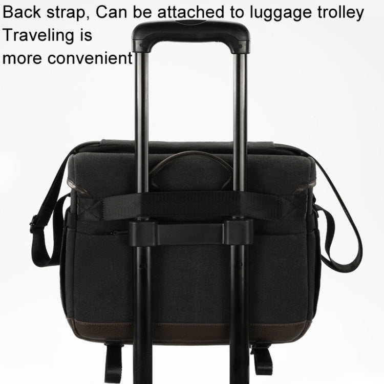 Cwatcun D142 Vintage Camera Bag Shoulder Messenger Bag Camera Digital Storage Bag, Small Black, Medium Black, Large Black