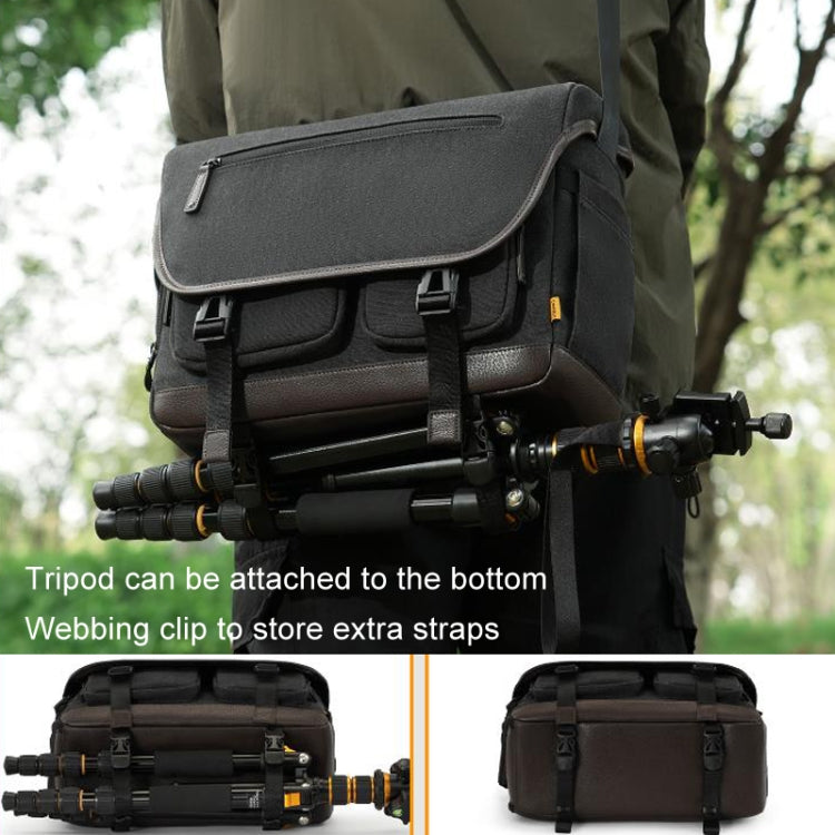 Cwatcun D142 Vintage Camera Bag Shoulder Messenger Bag Camera Digital Storage Bag, Small Black, Medium Black, Large Black