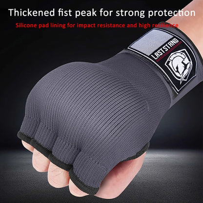 LASTSTAND Half Finger Gel Boxing Gloves Sanda Wrist Guard Bandage, Free Size
