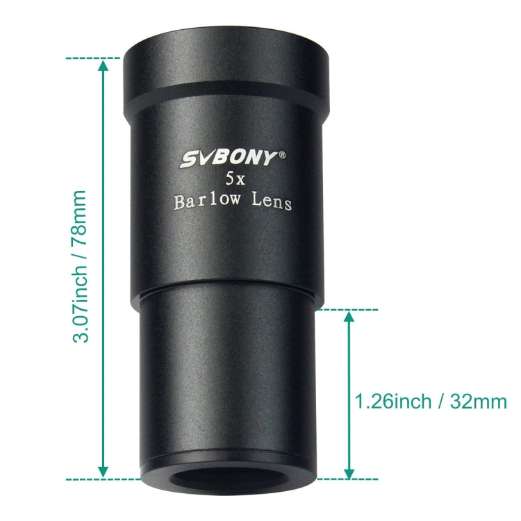 SVBONY F9102A 1.25 Inch 5x Multiplier Astronomical Telescope Accessories, F9102A