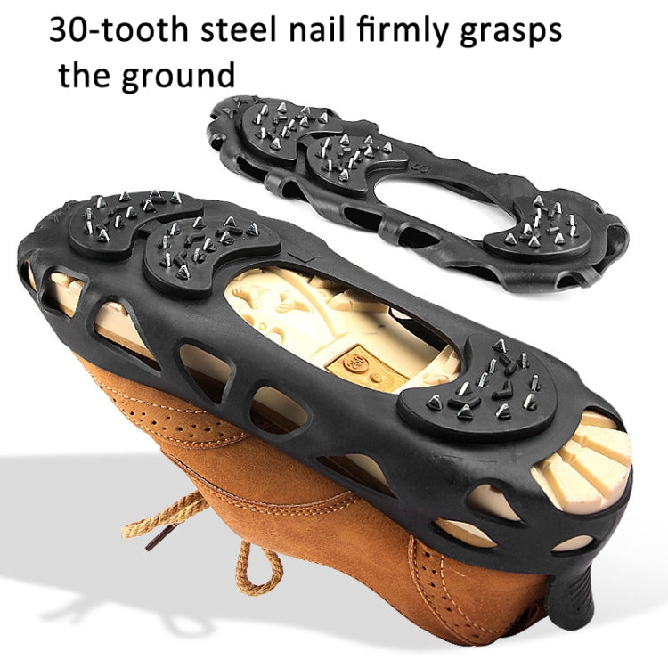 30 Point Cleats Crampons Spikes for Walking, Jogging, Hiking, Mountaineering Ice Snow Grips, S, M, L, XL