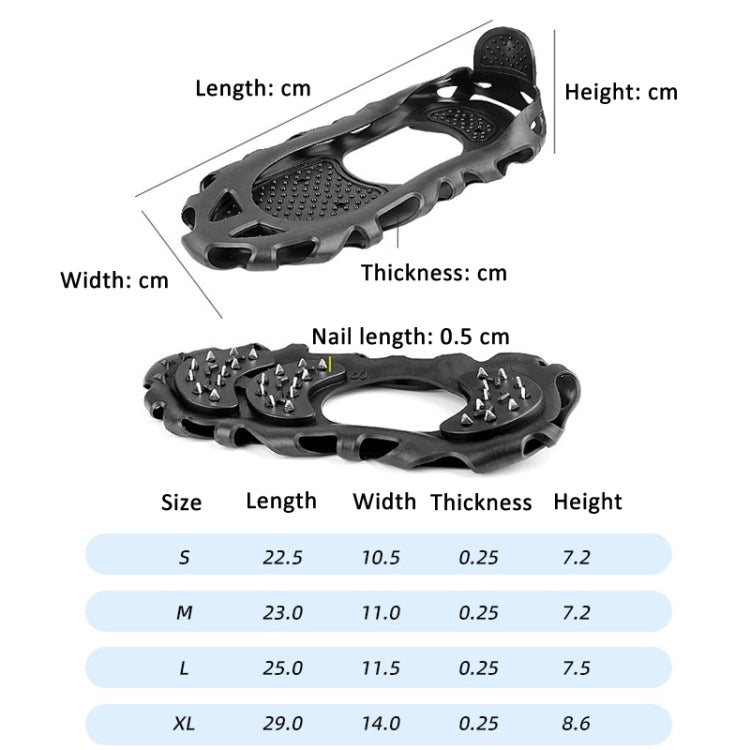 30 Point Cleats Crampons Spikes for Walking, Jogging, Hiking, Mountaineering Ice Snow Grips, S, M, L, XL