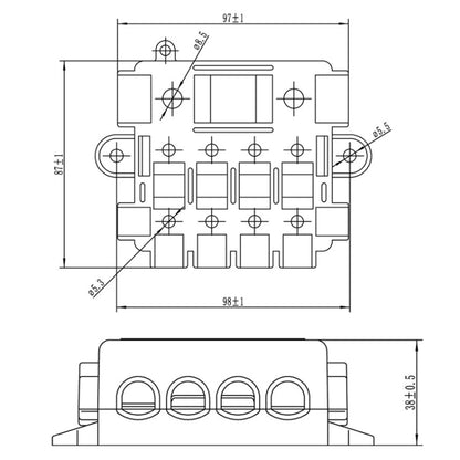 Five-Way One-Input Four-Output Fuse Box RV Power Supply Modification, Fuse Box, Fuse Box + Fuse