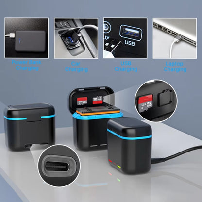 For Insta360 X3 Battery Charger Dual Battery Storage Charging Case