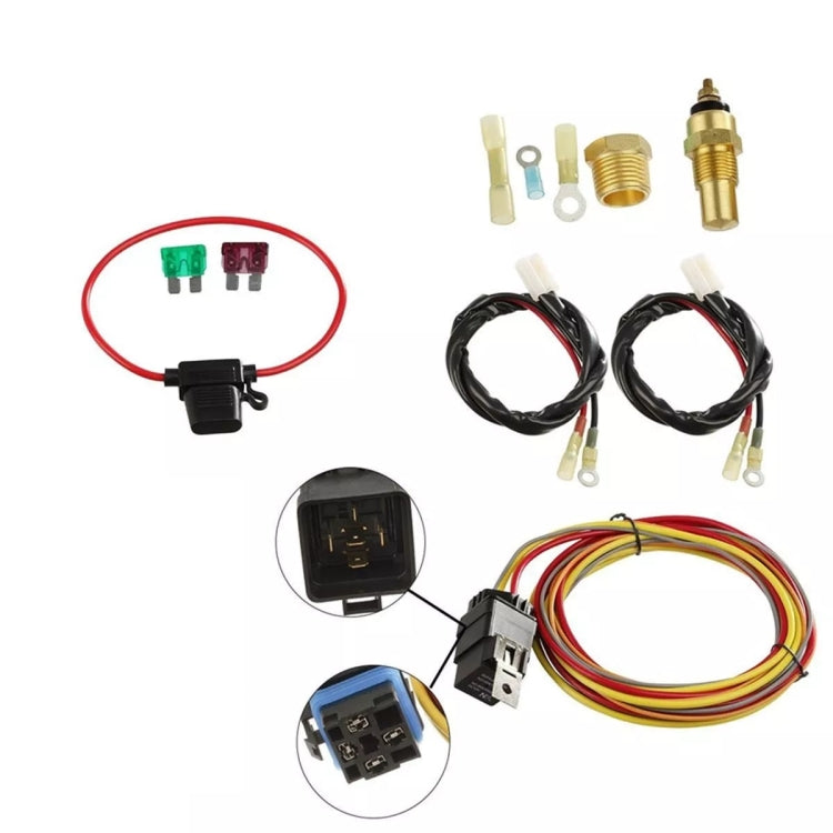 40A Dual Electric Thermostat Cooling Fan Wiring Harness Kit, 40A 12V 4-pin