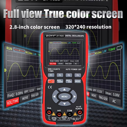 ZOYI Color Screen Multifunctional Handheld Digital Oscilloscope Multimeter, ZT702S