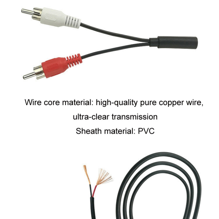 Audio Cable 3.5mm Female To 2RCA Double Lotus Head Speaker Connection Cable, 3.5mm Female To 2 RCA