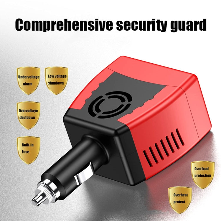 75W Car Inverter Voltage Conversion USB Port Charger, 12V To 220V 0.5A Red, 12V To 110V 0.5A Red, 12V To 220V 0.5A Black, 12 To 110V 0.5A Black, 12V To 220V 2.1A Red, 12V To 110V 2.1A Black, 12V To 220V 2.1A Black, 12V To 110V 2.1A Red