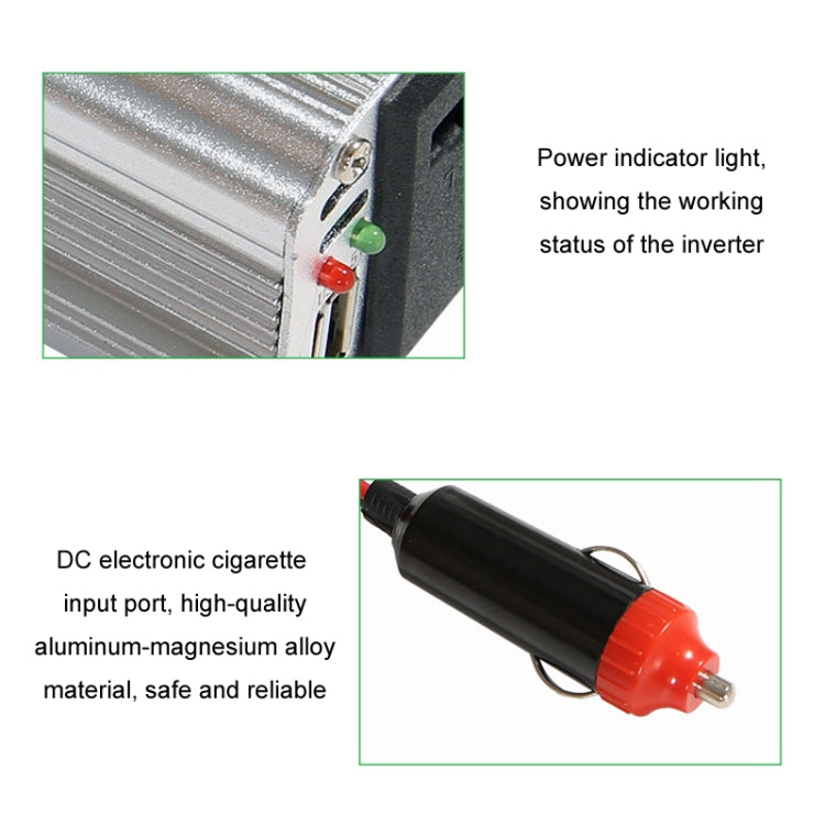 150W Car Inverter Modified Wave Automotive Power Conversion, 12V To 220V, 12V To 110V