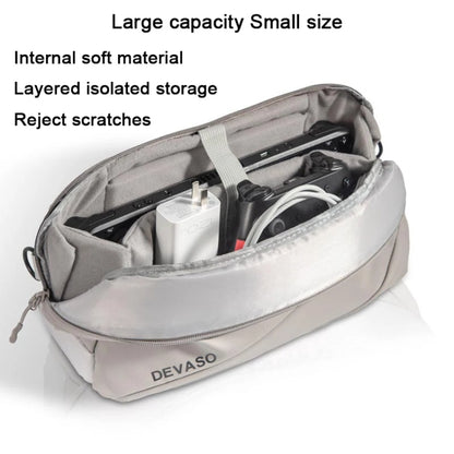 DEVASO Handheld Universal Storage Bag Crossbody Bag, Silver Enlarge