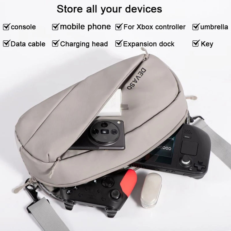 DEVASO Handheld Universal Storage Bag Crossbody Bag, Silver Enlarge