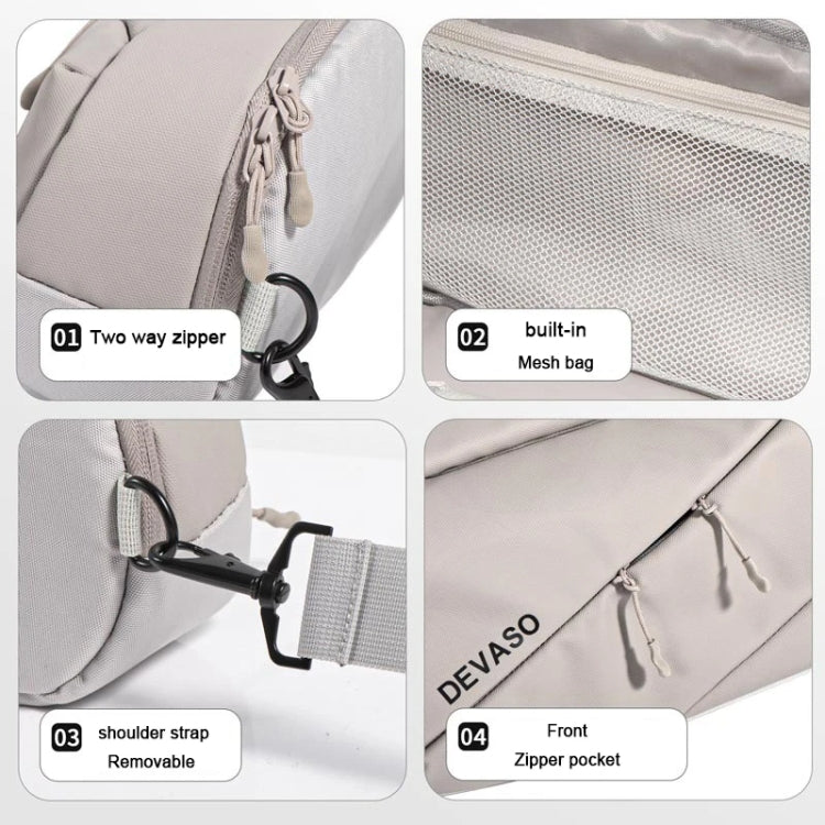 DEVASO Handheld Universal Storage Bag Crossbody Bag, Silver Enlarge