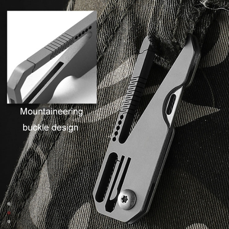 Multifunctional Titanium Keychain Outdoor Portable Defense Mini Folding Knife, With 2 Titanium Ring