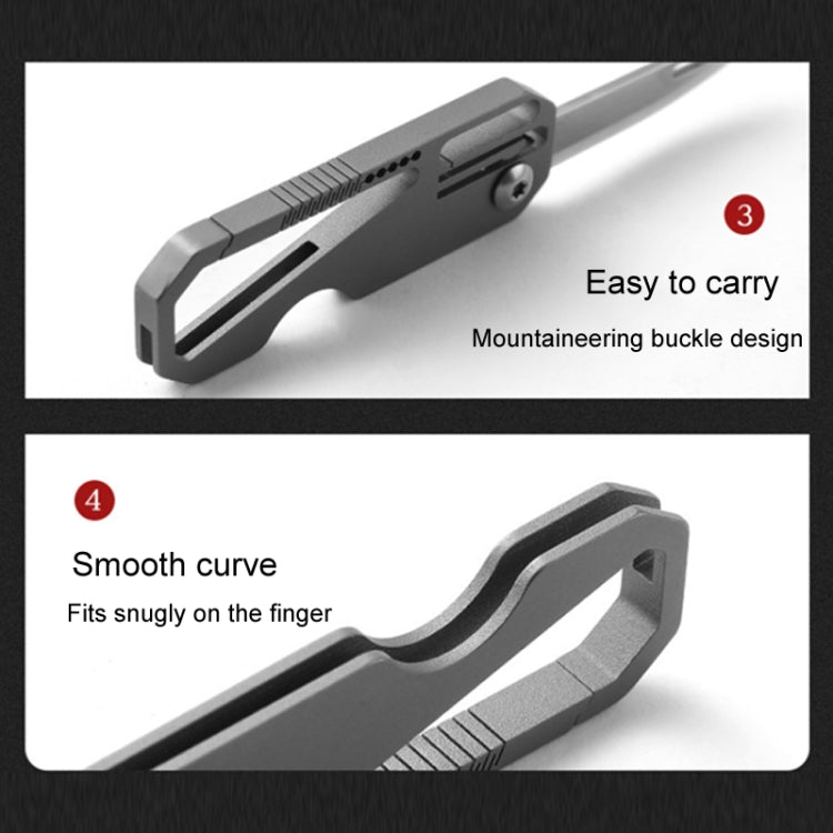 Multifunctional Titanium Keychain Outdoor Portable Defense Mini Folding Knife, With 2 Titanium Ring