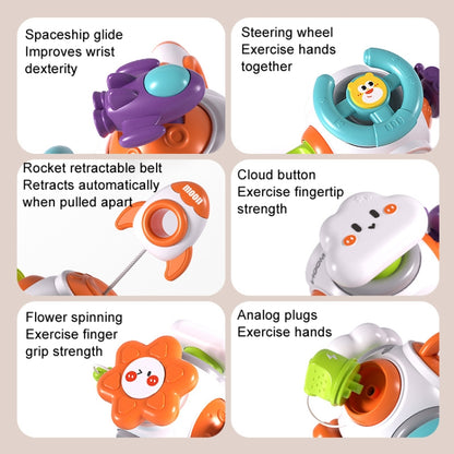 Baby Hand Grip Ball Early Learning Busy Ball Puzzle Sensory Spinning Toys, Rocket, Gopher, Shiba Inu