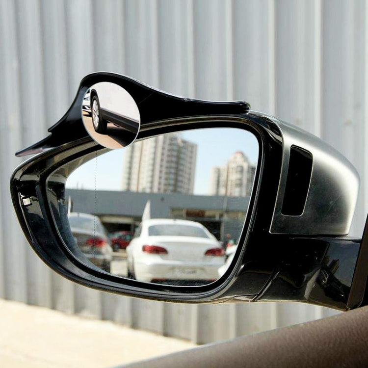 1pair Car Rearview Mirror Rain Eyebrow Blind Spot Reversing Round Mirror