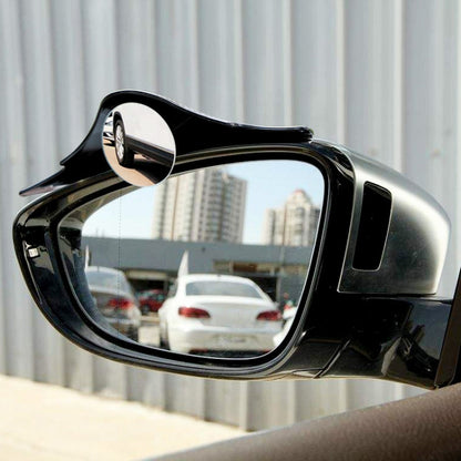 1pair Car Rearview Mirror Rain Eyebrow Blind Spot Reversing Round Mirror