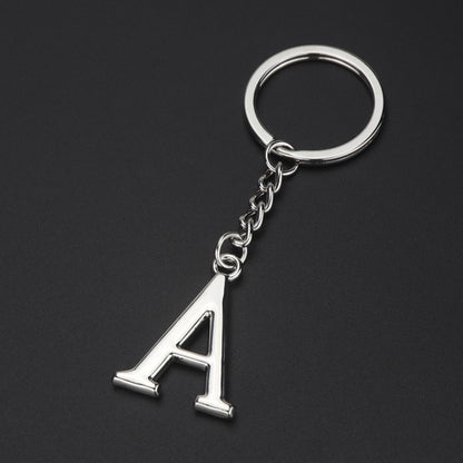 Double-Sided Three-Dimensional Plating Alphabet Keychain, A, B, C, D, E, F, G, H, I, J, K, L, M, N, O, P, Q, R, S, T, U, V, W, X, Y