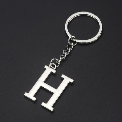 Double-Sided Three-Dimensional Plating Alphabet Keychain, A, B, C, D, E, F, G, H, I, J, K, L, M, N, O, P, Q, R, S, T, U, V, W, X, Y