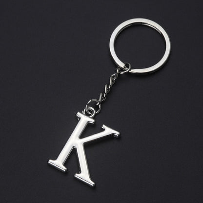 Double-Sided Three-Dimensional Plating Alphabet Keychain, A, B, C, D, E, F, G, H, I, J, K, L, M, N, O, P, Q, R, S, T, U, V, W, X, Y