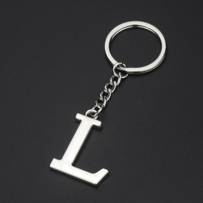 Double-Sided Three-Dimensional Plating Alphabet Keychain, A, B, C, D, E, F, G, H, I, J, K, L, M, N, O, P, Q, R, S, T, U, V, W, X, Y