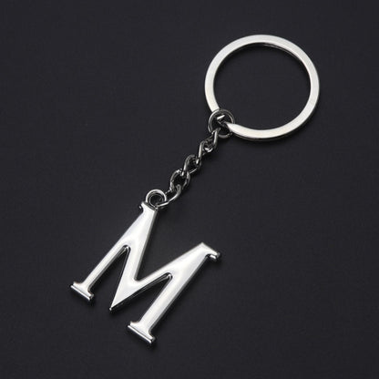 Double-Sided Three-Dimensional Plating Alphabet Keychain, A, B, C, D, E, F, G, H, I, J, K, L, M, N, O, P, Q, R, S, T, U, V, W, X, Y