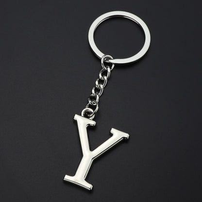 Double-Sided Three-Dimensional Plating Alphabet Keychain, A, B, C, D, E, F, G, H, I, J, K, L, M, N, O, P, Q, R, S, T, U, V, W, X, Y