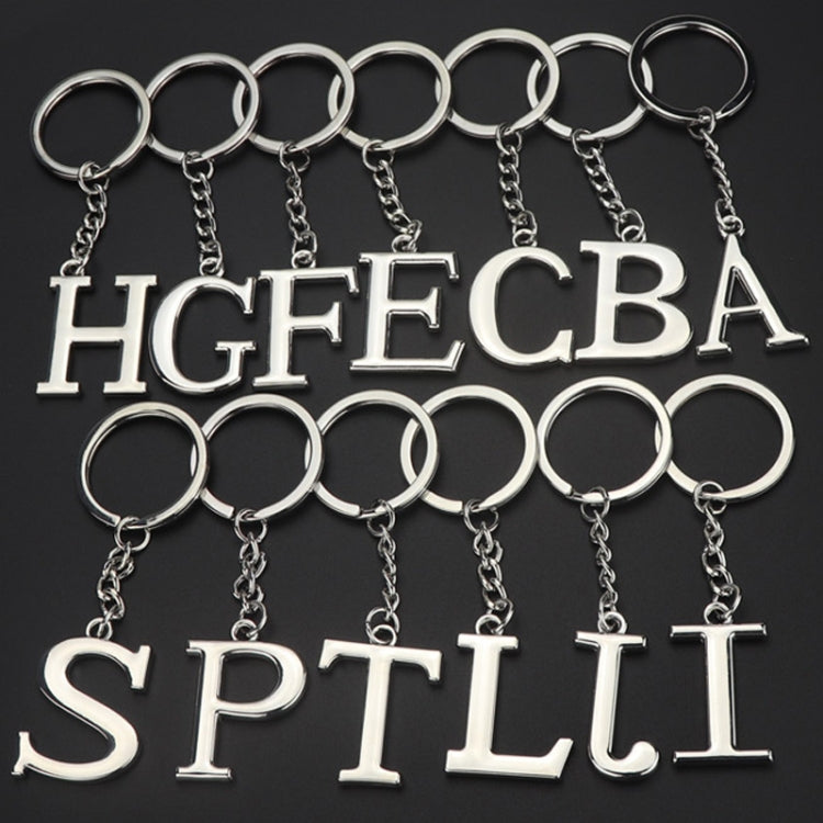 Double-Sided Three-Dimensional Plating Alphabet Keychain, A, B, C, D, E, F, G, H, I, J, K, L, M, N, O, P, Q, R, S, T, U, V, W, X, Y
