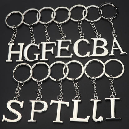 Double-Sided Three-Dimensional Plating Alphabet Keychain, A, B, C, D, E, F, G, H, I, J, K, L, M, N, O, P, Q, R, S, T, U, V, W, X, Y