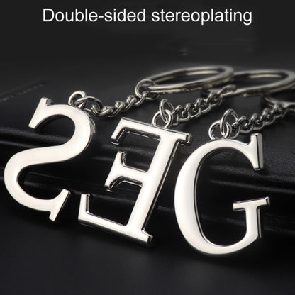Double-Sided Three-Dimensional Plating Alphabet Keychain, A, B, C, D, E, F, G, H, I, J, K, L, M, N, O, P, Q, R, S, T, U, V, W, X, Y