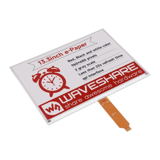 Waveshare 13.3inch 960×680 Pixels SPI Communication E-Ink Display, Nude Screen Version, Module Version