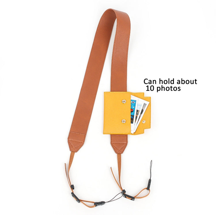 Universal PU Leather Shoulder Strap For SLR Cameras With Card Holder