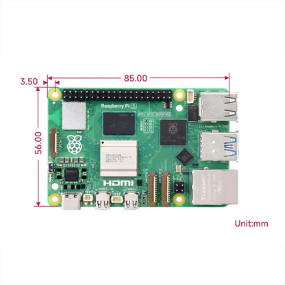 Waveshare For Raspberry Pi 5 2.4GHz Quad-Core BCM2712 Processor Development Board, 2GB, 4GB, 8GB