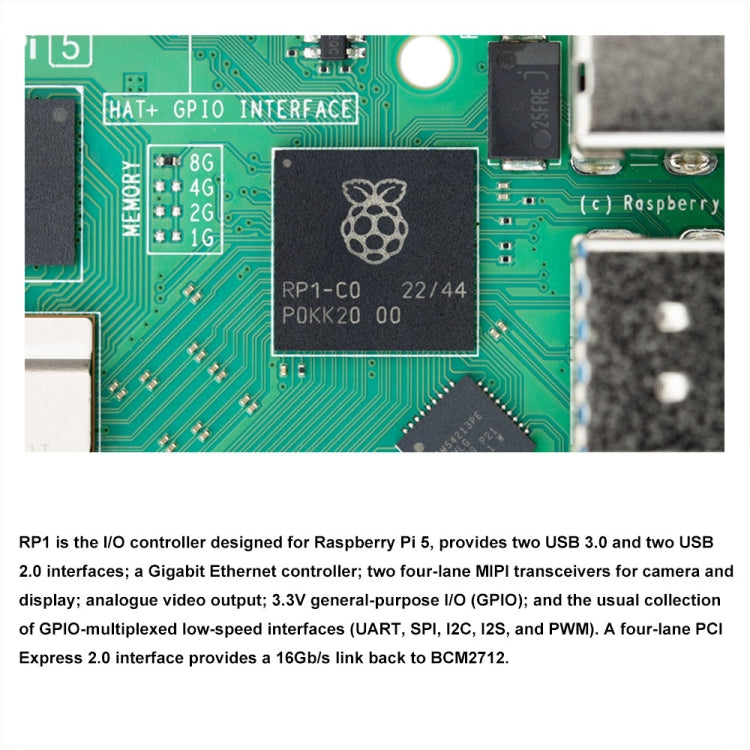 Waveshare For Raspberry Pi 5 2.4GHz Quad-Core BCM2712 Processor Development Board, 2GB, 4GB, 8GB