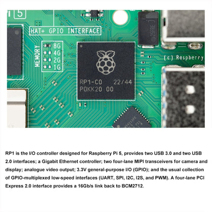 Waveshare For Raspberry Pi 5 2.4GHz Quad-Core BCM2712 Processor Development Board, 2GB, 4GB, 8GB