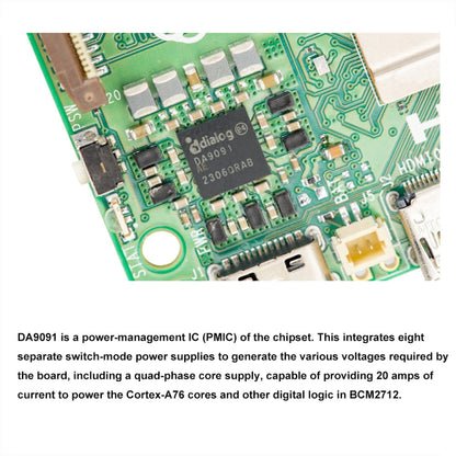 Waveshare For Raspberry Pi 5 2.4GHz Quad-Core BCM2712 Processor Development Board, 2GB, 4GB, 8GB