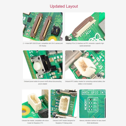Waveshare For Raspberry Pi 5 2.4GHz Quad-Core BCM2712 Processor Development Board, 2GB, 4GB, 8GB