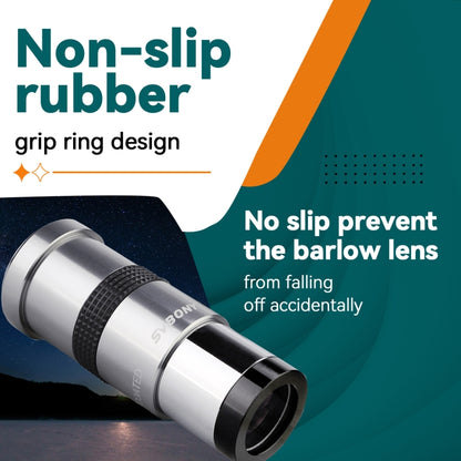 SVBONY SV137 1.25 inch 3X Magnifier Non-M42 Screw Version Without T-Port, Non-M42 Screw Version Without T-Port