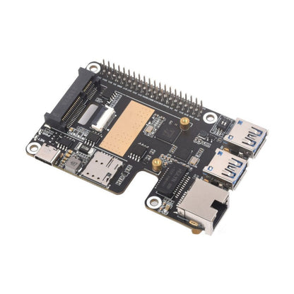 Waveshare For Raspberry Pi 5 PCIe to MiniPCIe / Gigabit Ethernet / USB 3.2 Gen1 HAT, No Accessories, SIM7600G-H, EG25-G