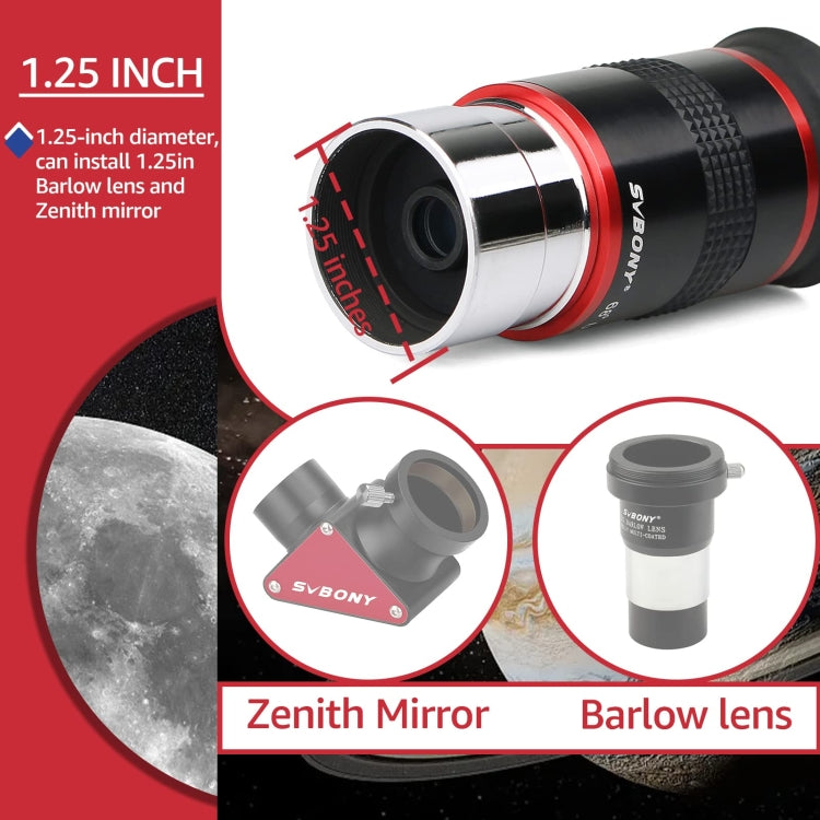 SVBONY F9152A 1.25 inch Ultra Wide Angle 68 Degree 6mm Astronomical Telescope Eyepiece, F9152A